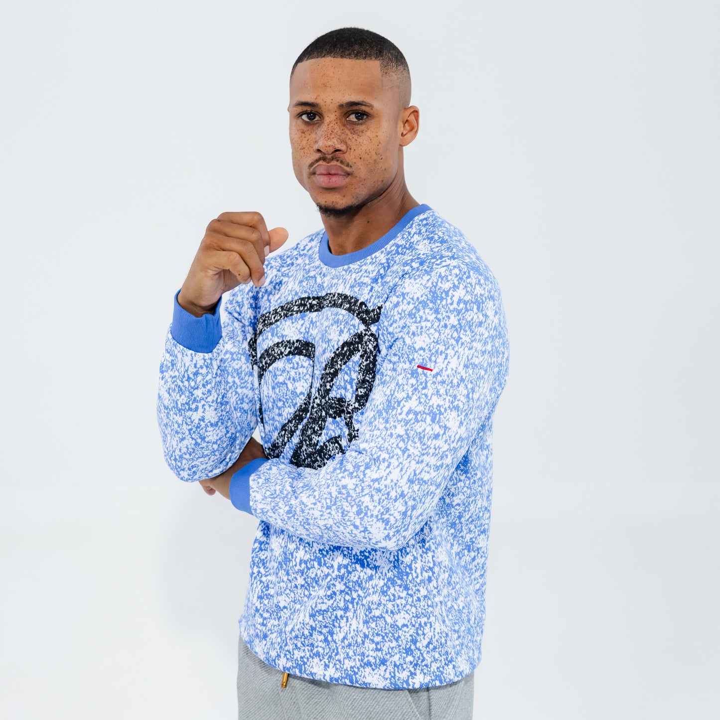 Bogart Heathered Monogram Crew