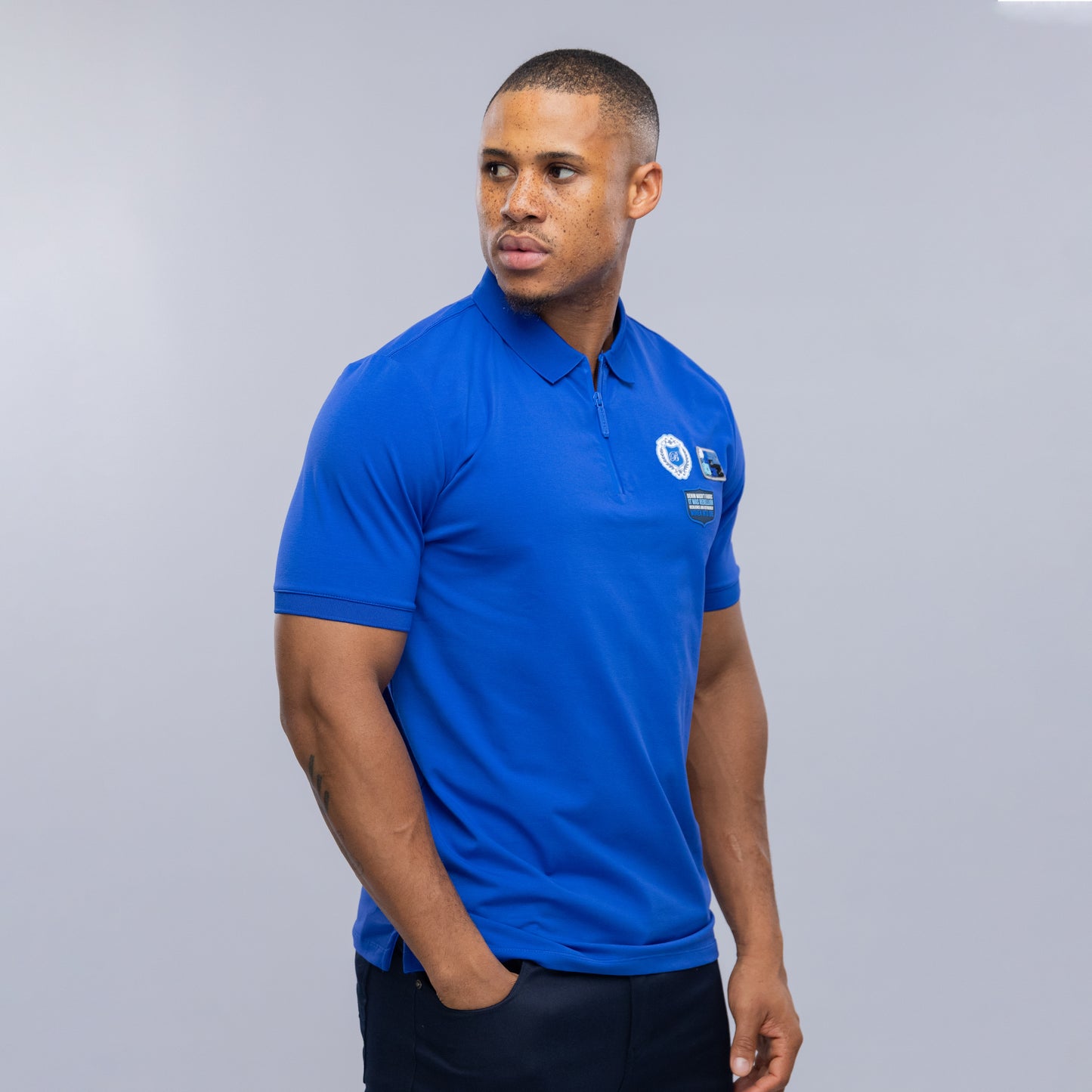 Bogart Explorer Badge Zip Polo