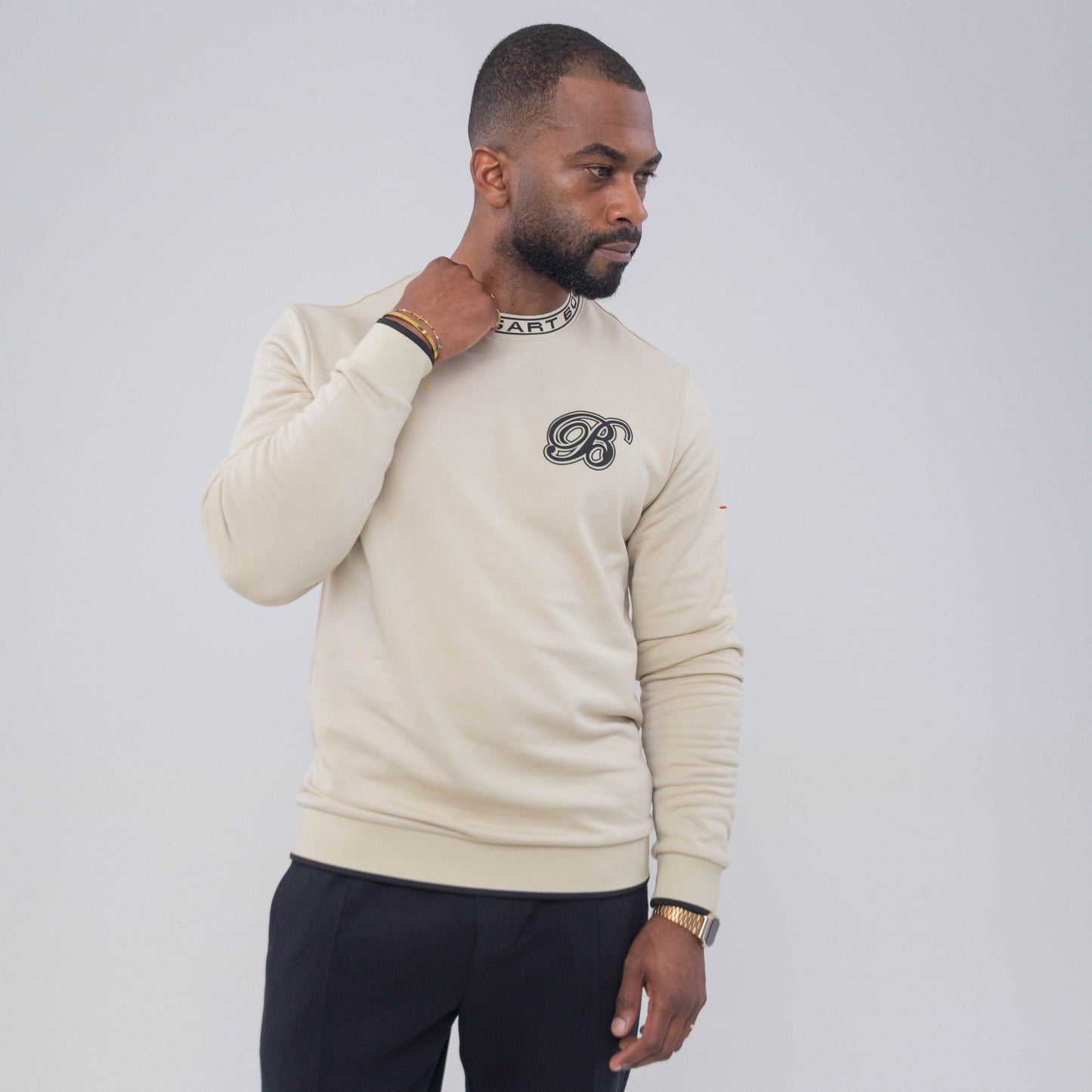 Bogart Logo Collar Crew Sweater