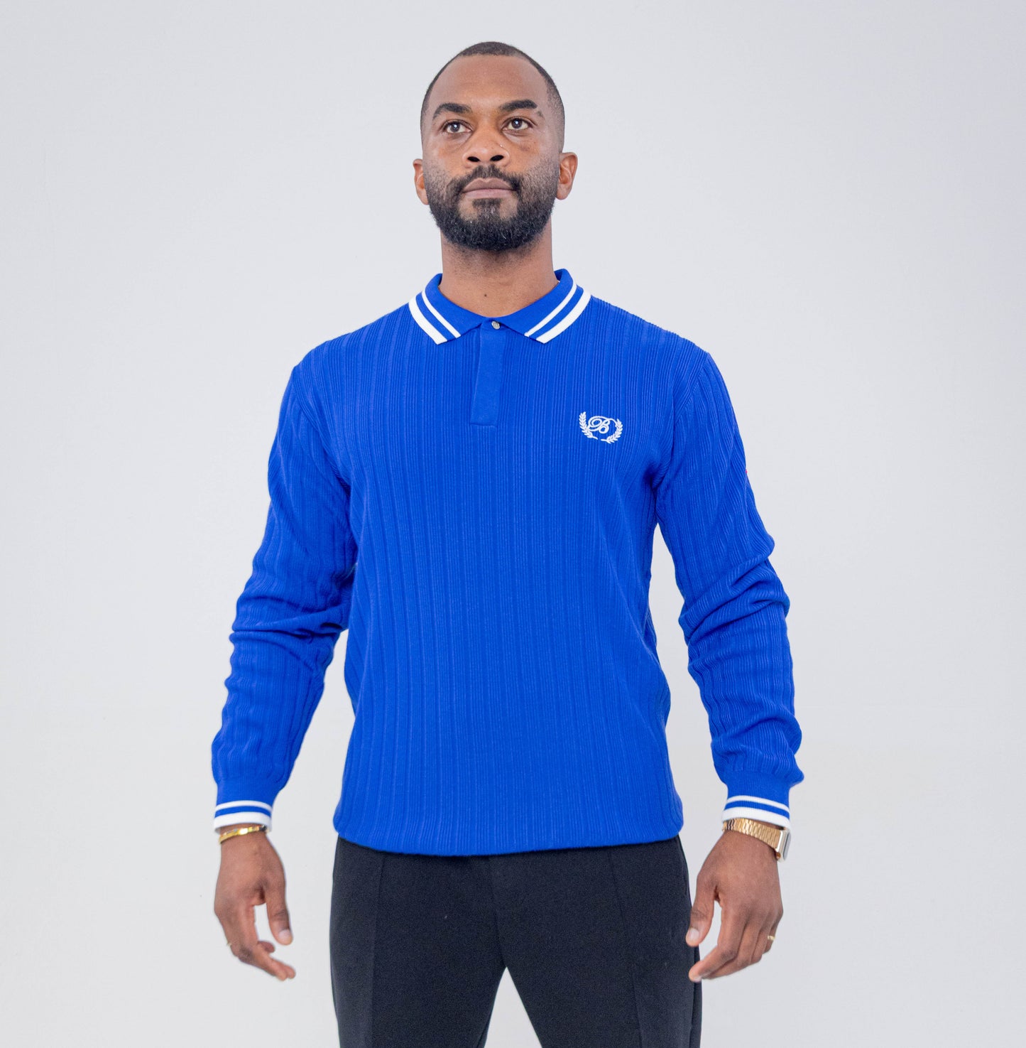 Bogart Ribbed Crest Long Sleeve Golfer