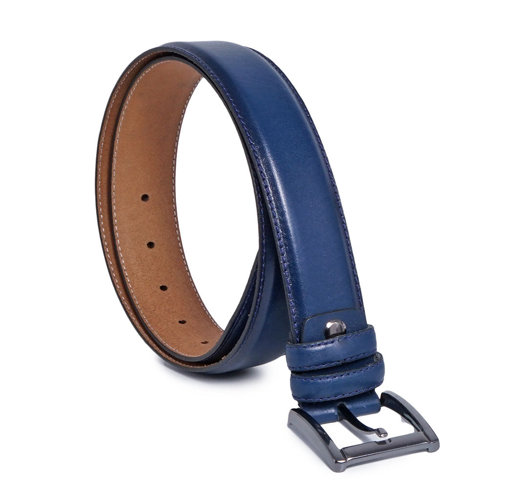 Bogart Man - Men's - Matching Leather Belt-Blue