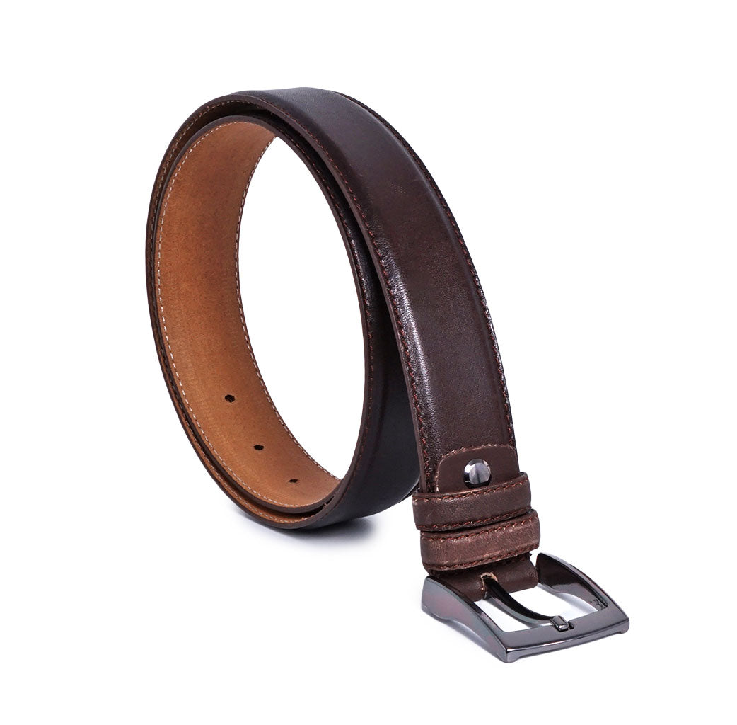 Bogart Man - Men's - Matching Leather Belt-Dark-Brown