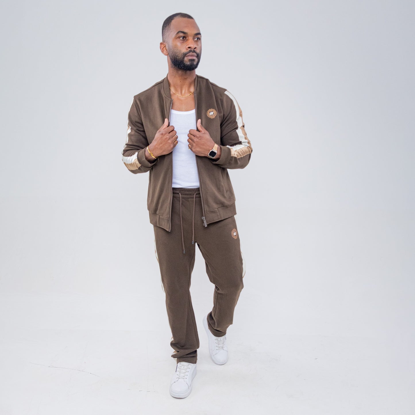 Bogart Gold Stripe Crest Tracksuit