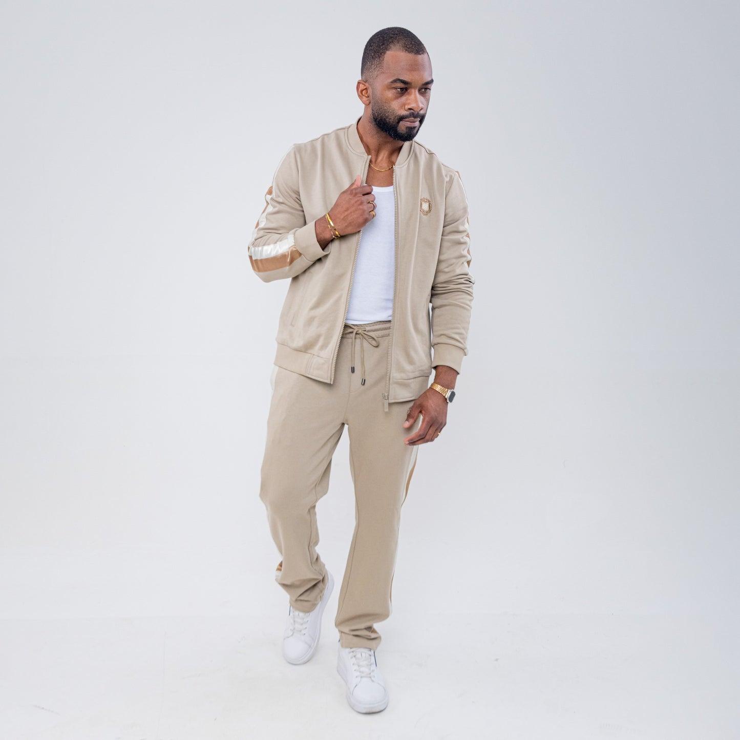 Bogart Gold Stripe Crest Tracksuit
