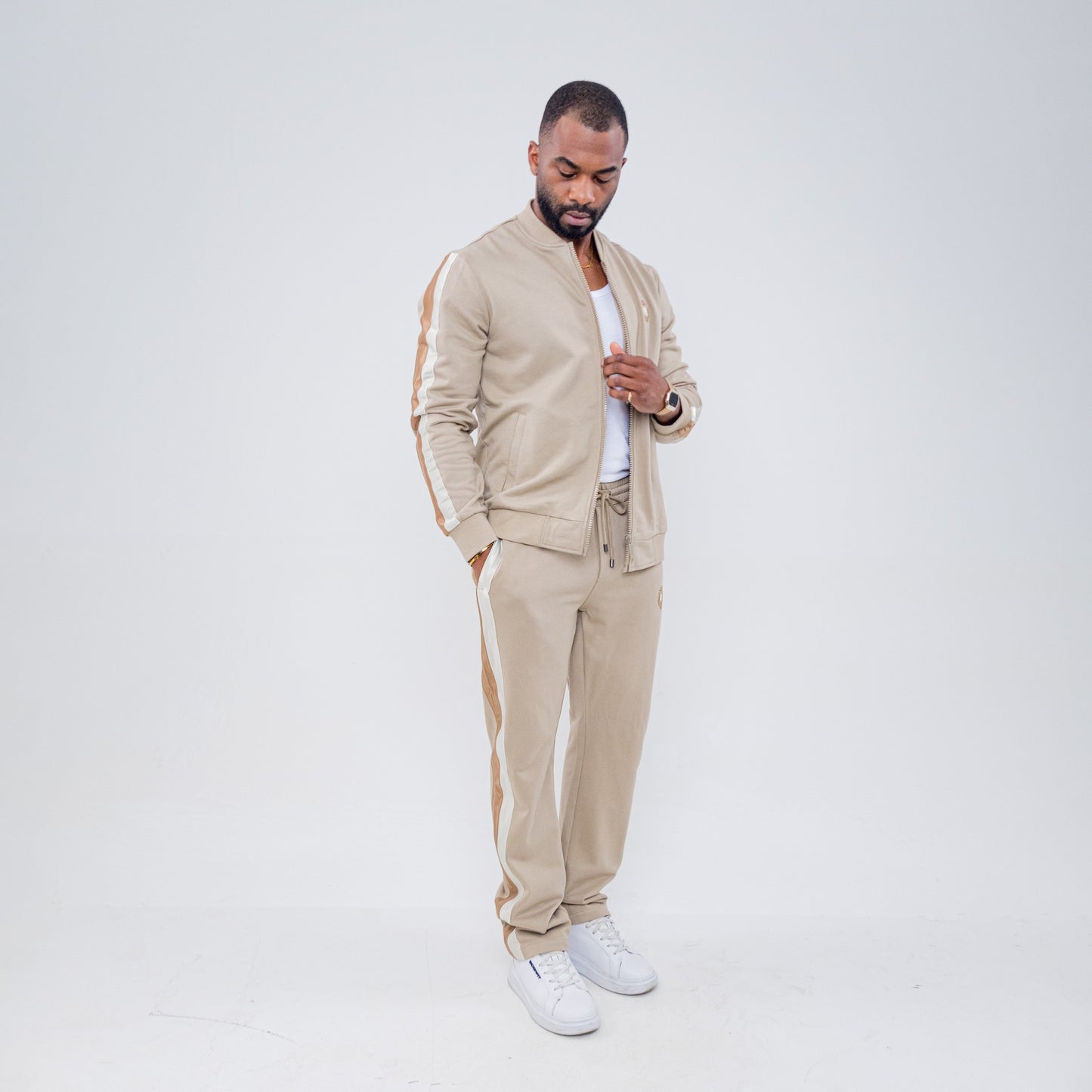Bogart Gold Stripe Crest Tracksuit