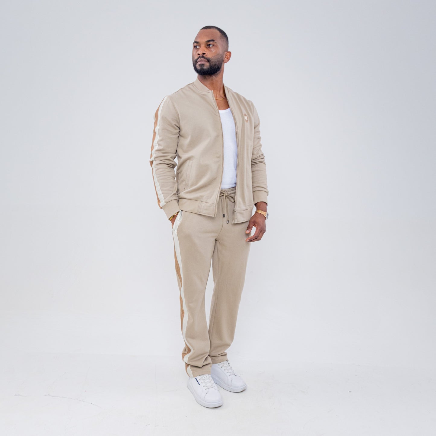 Bogart Gold Stripe Crest Tracksuit