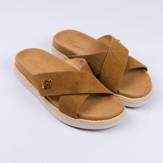 Bogart Cross Strap Suede Sandals