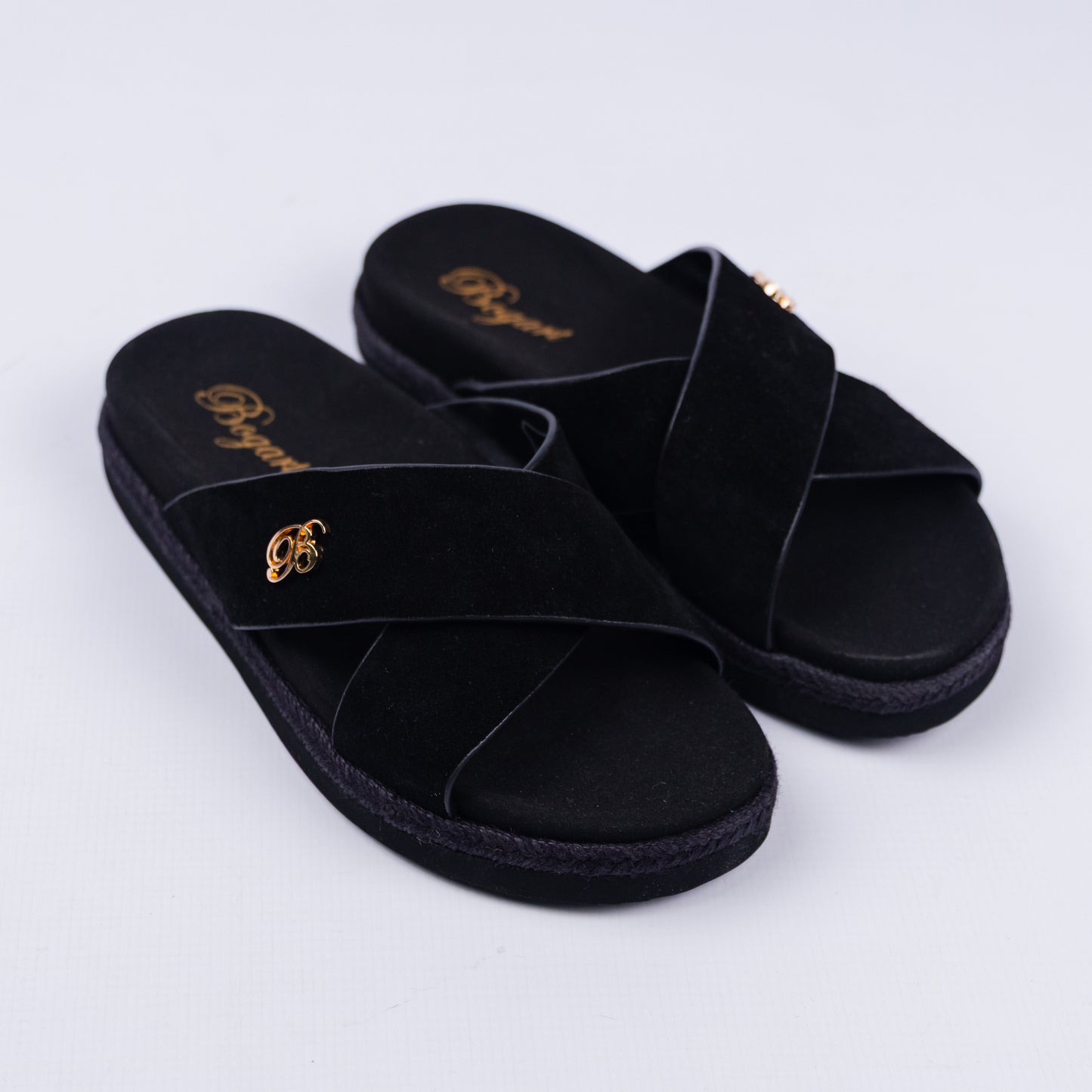 Bogart Cross Strap Suede Sandals