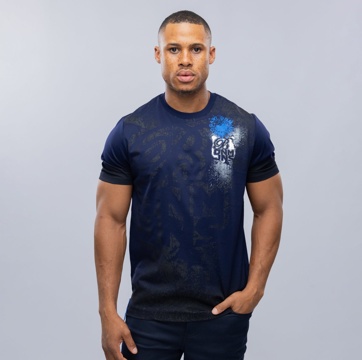 Bogart Distressed Script Statement Tee