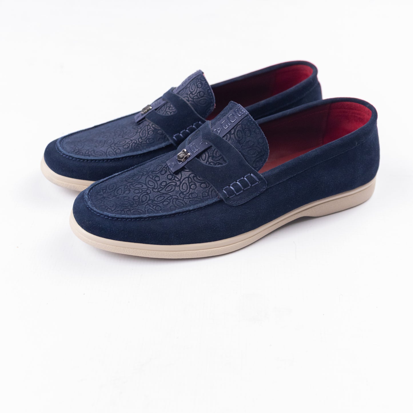 Bogart Embossed Suede Loafers