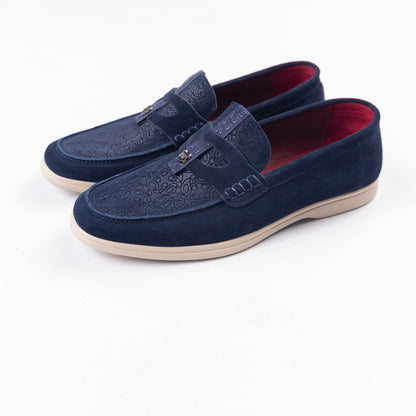 Bogart Embossed Suede Loafers