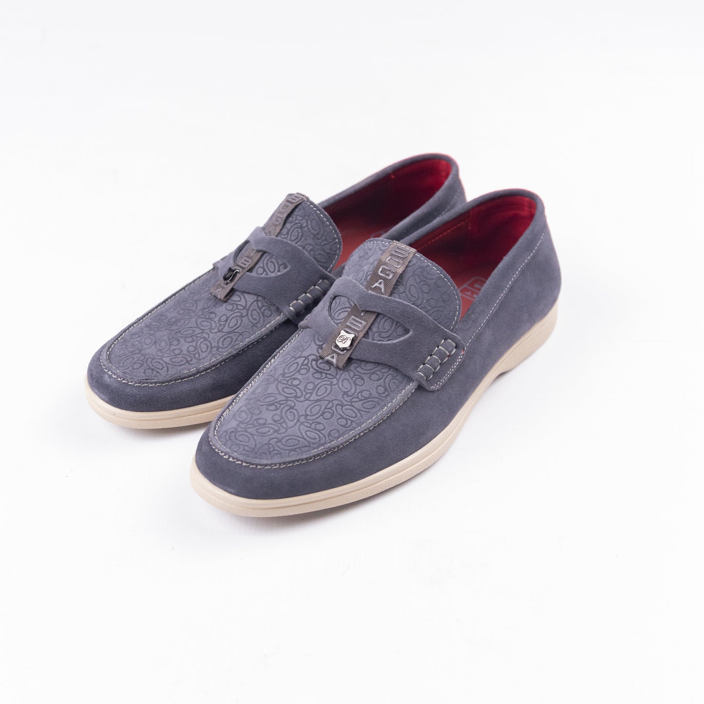 Bogart Embossed Suede Loafers