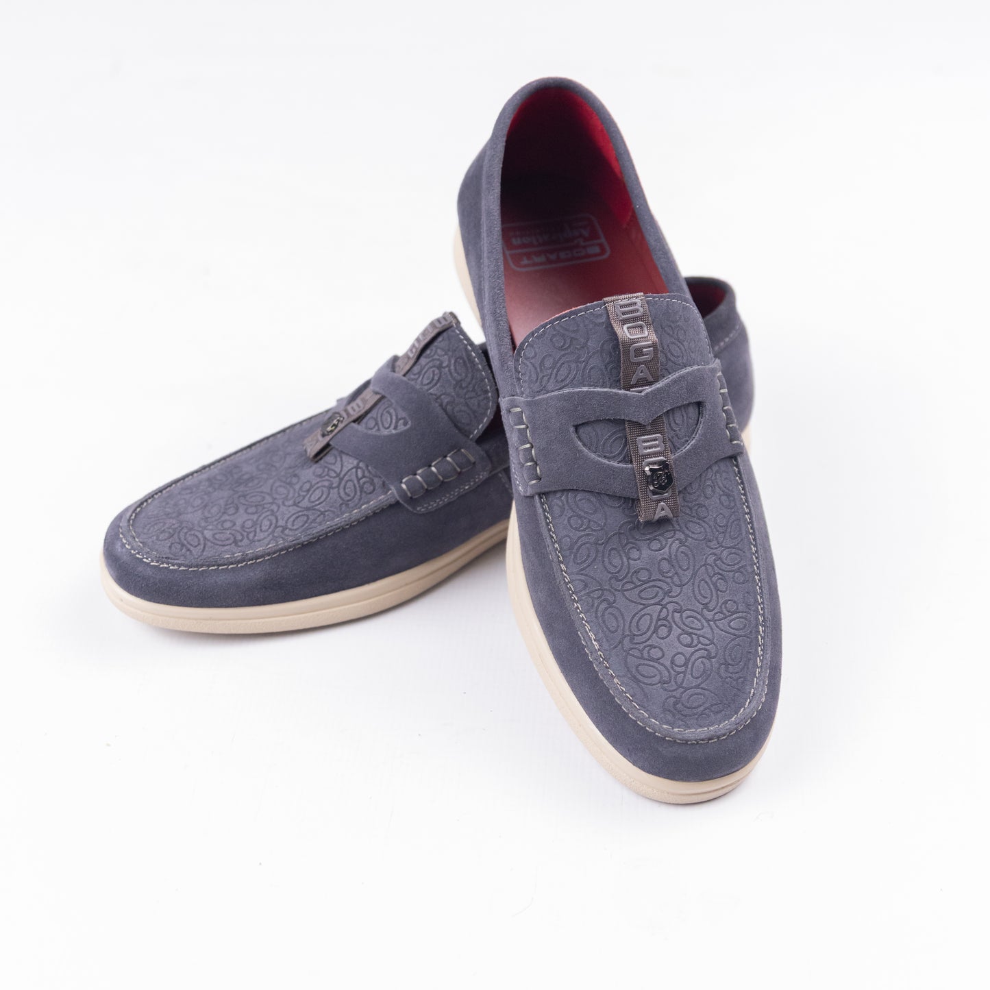 Bogart Embossed Suede Loafers