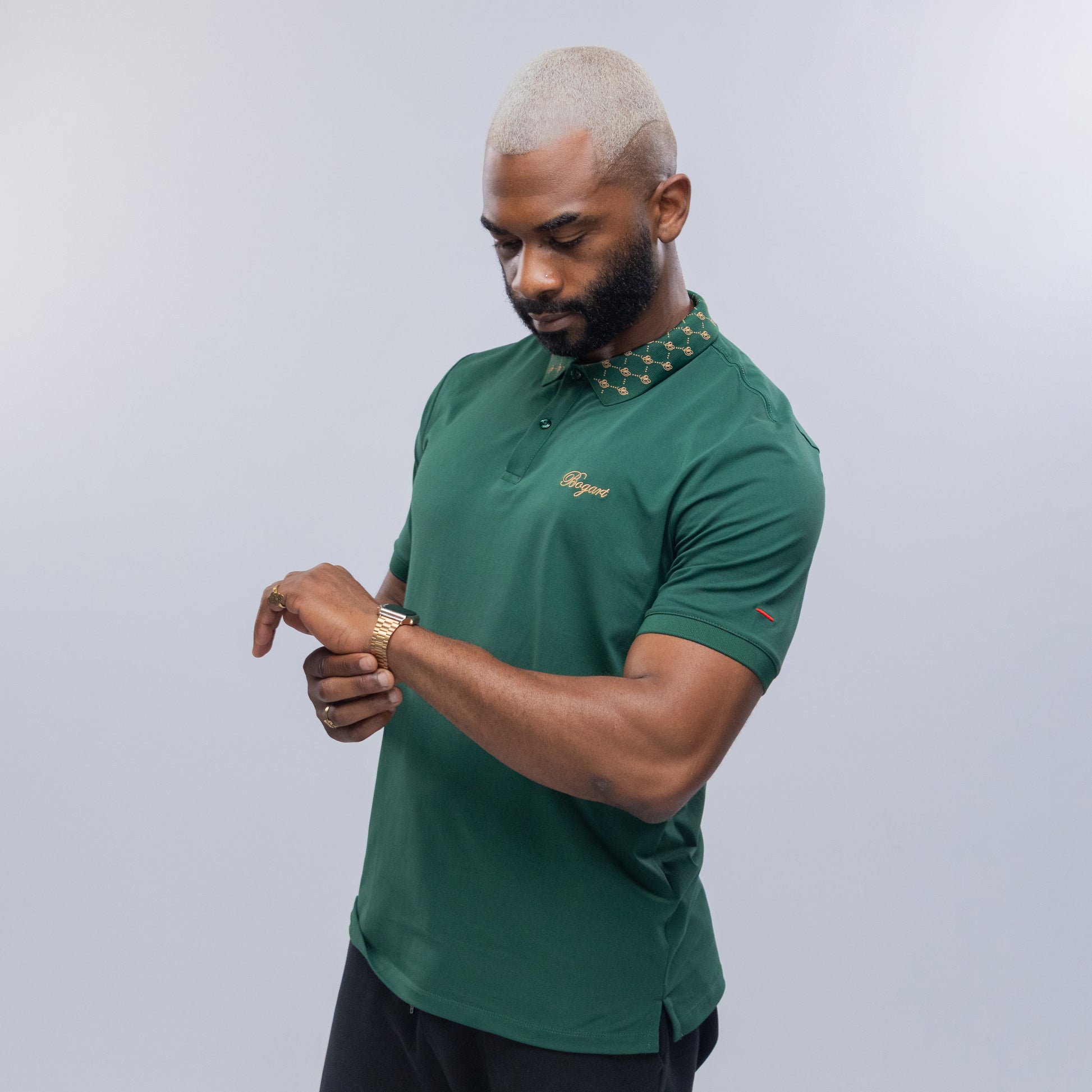 Bogart Luxe Pattern Collar Polo