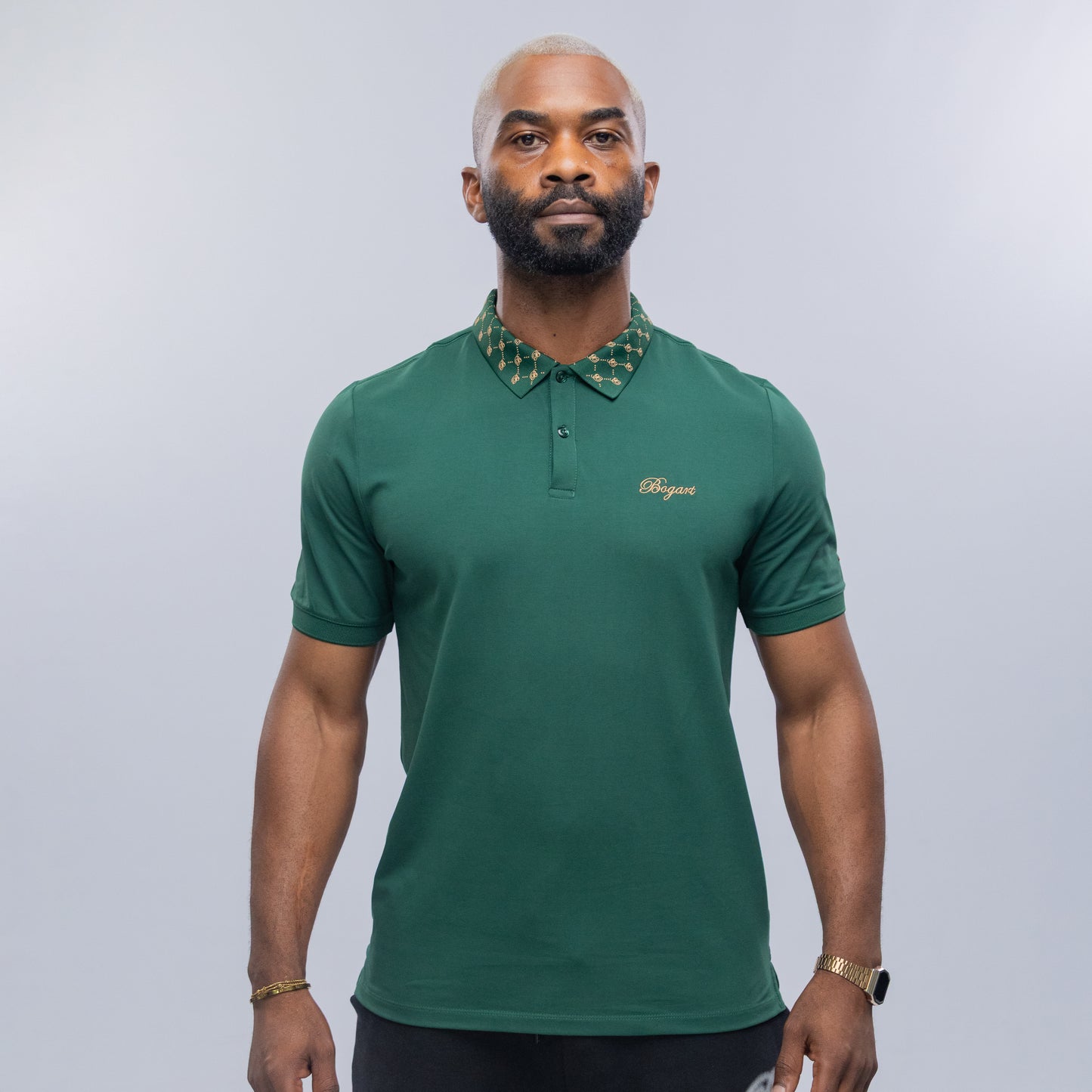 Bogart Luxe Pattern Collar Polo