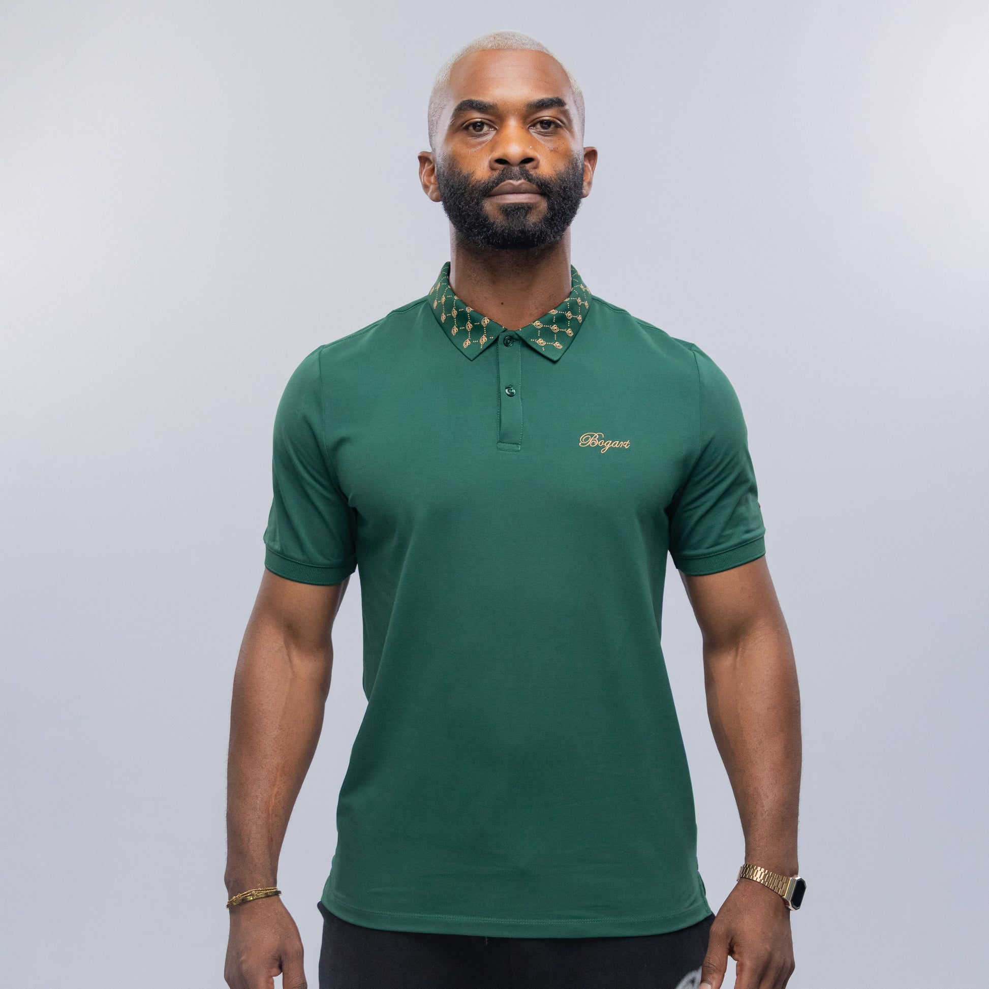 Bogart Luxe Pattern Collar Polo