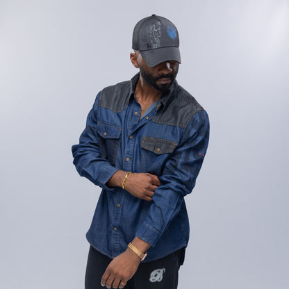 Bogart Skyline Colorblock Denim Shirt