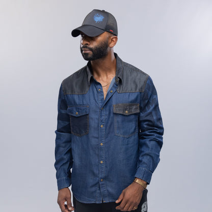 Bogart Skyline Colorblock Denim Shirt