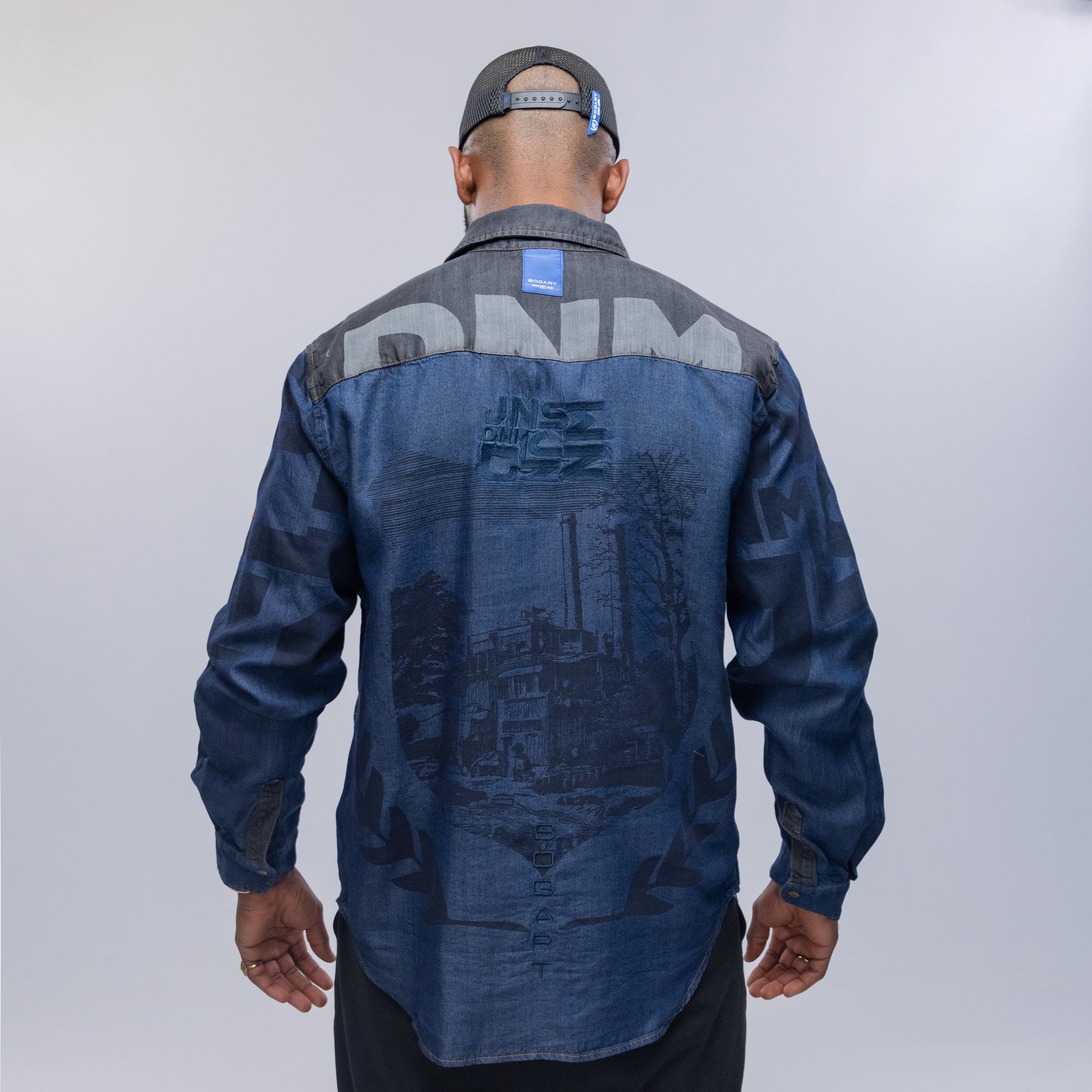 Bogart Skyline Colorblock Denim Shirt
