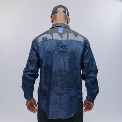 Bogart Skyline Colorblock Denim Shirt