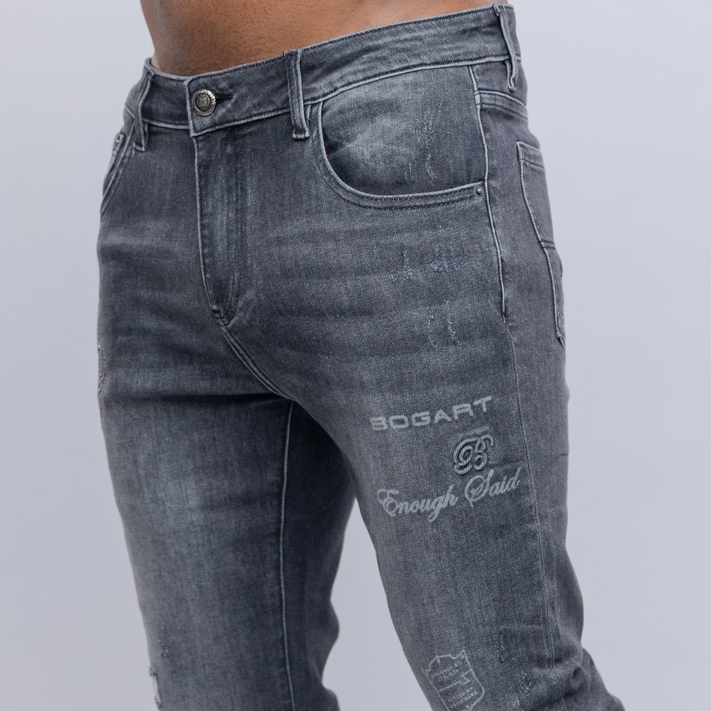 Bogart Enough Said Distressed Denim
