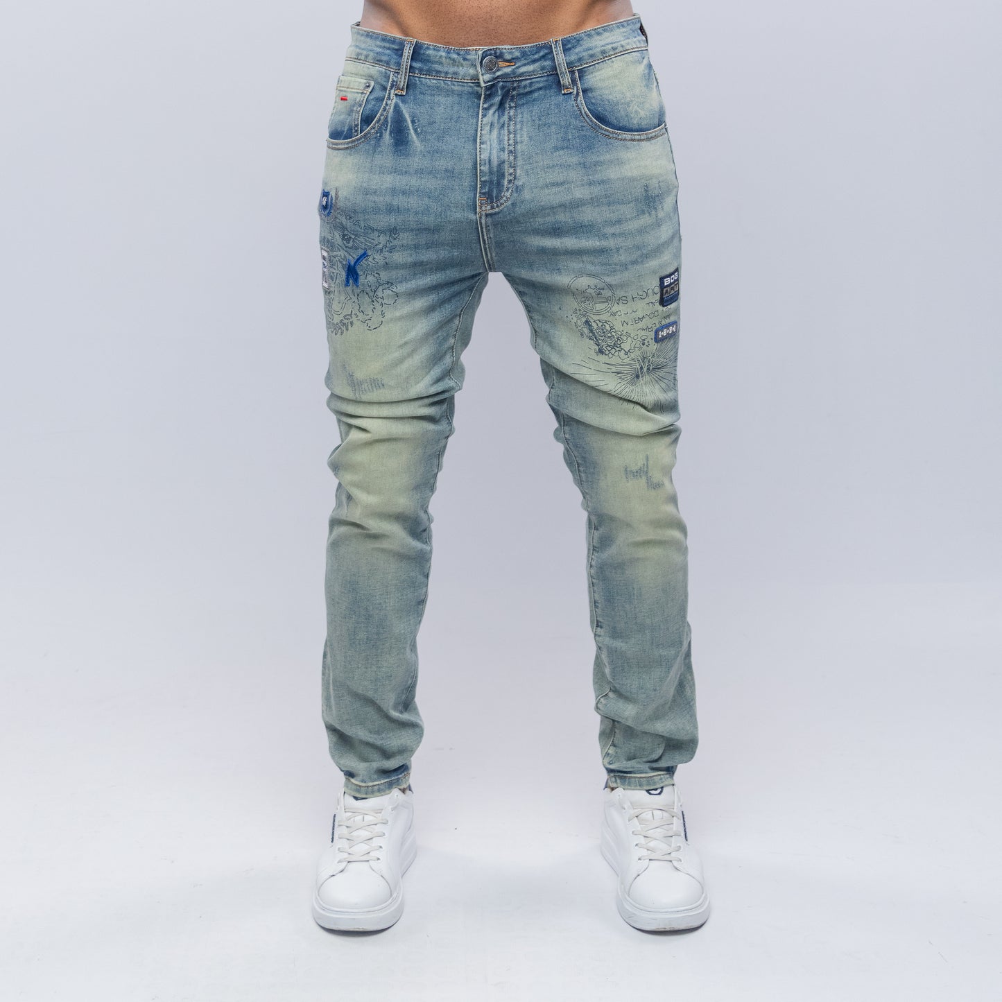 Bogart Vintage Wash Embroidered Denim