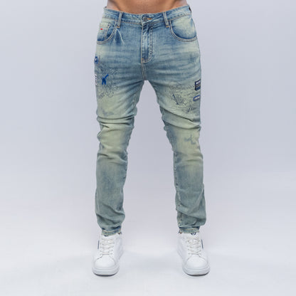 Bogart Vintage Wash Embroidered Denim