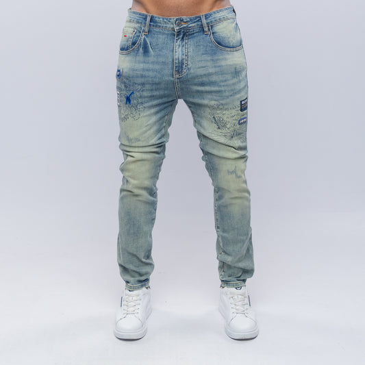 Bogart Vintage Wash Embroidered Denim