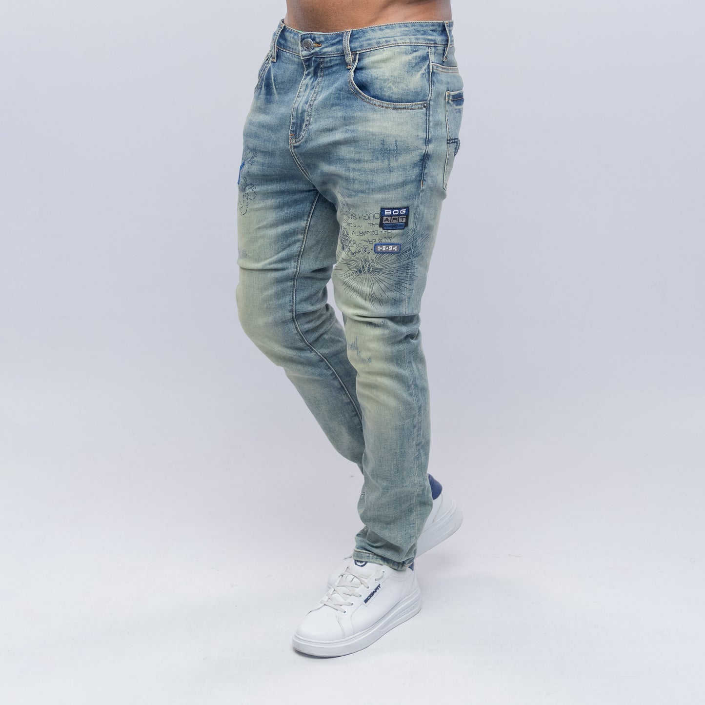 Bogart Vintage Wash Embroidered Denim