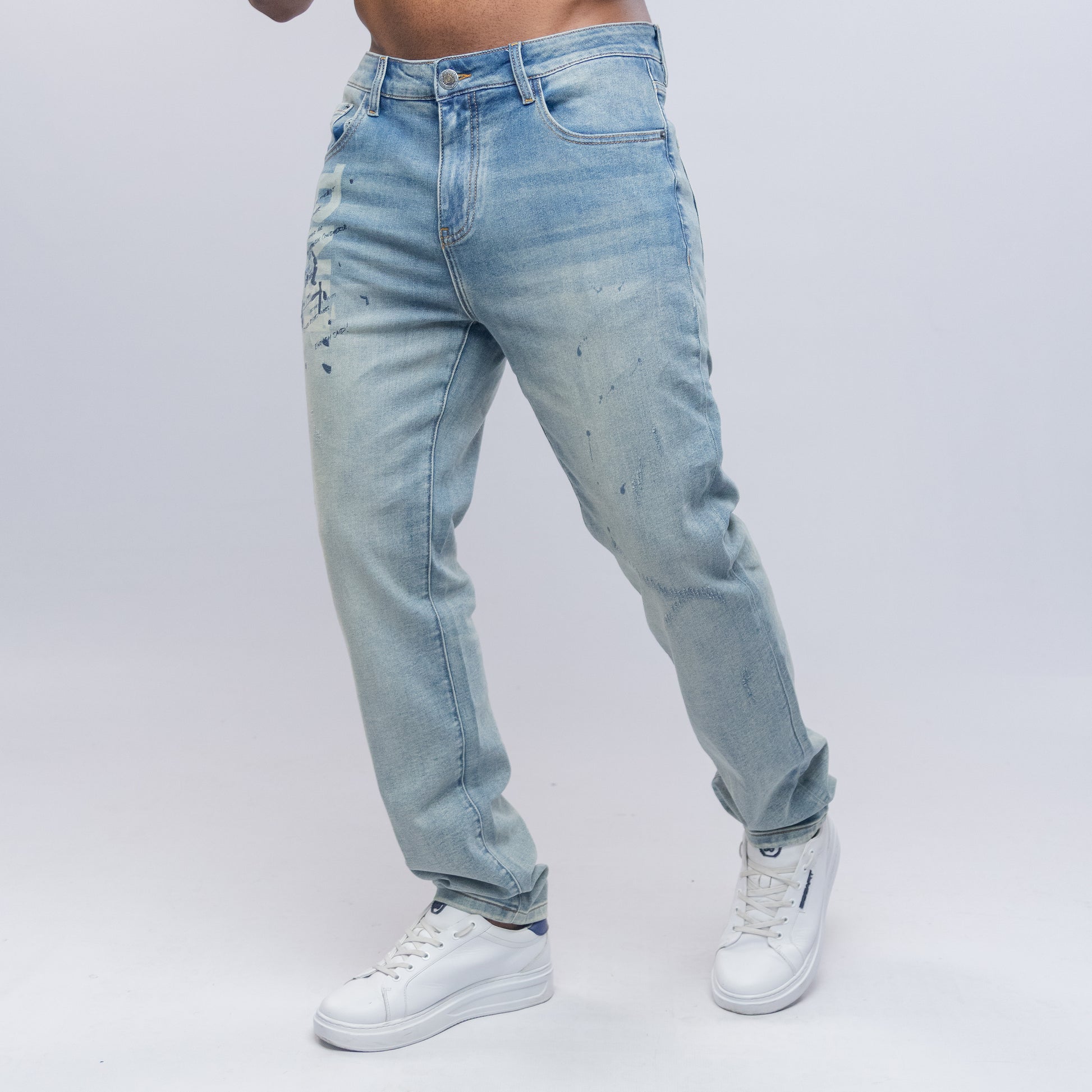 Bogart Script Print Vintage Denim