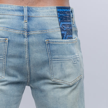 Bogart Script Print Vintage Denim