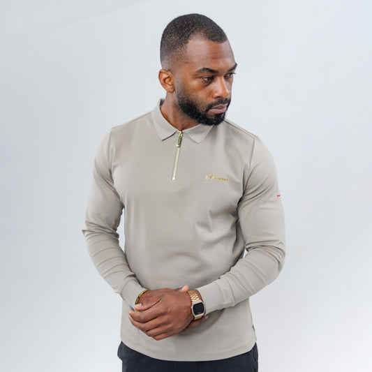 Bogart Gold Zip Long Sleeve Golfer