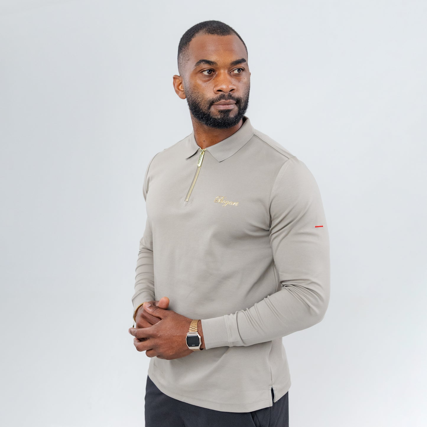Bogart Gold Zip Long Sleeve Golfer
