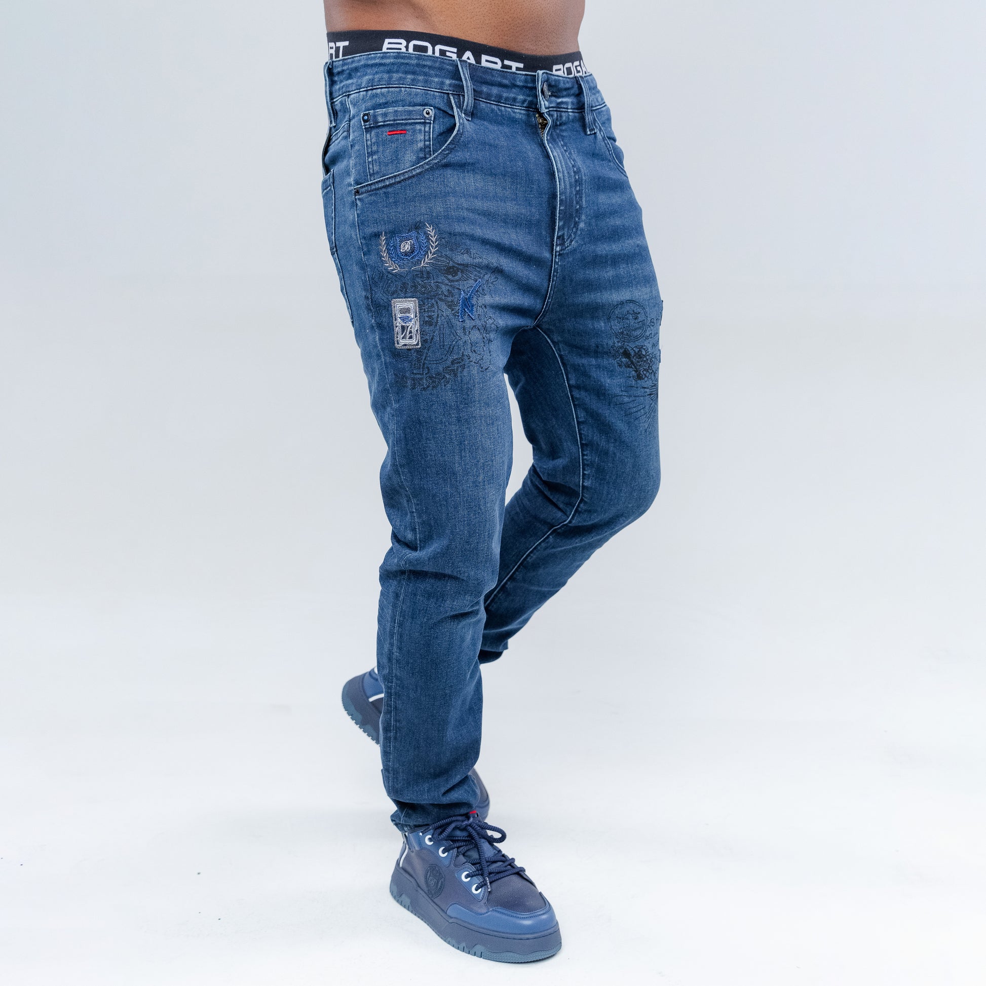 Bogart Vintage Wash Embroidered Denim