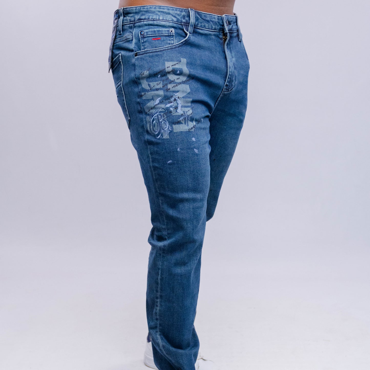 Bogart Script Print Vintage Denim