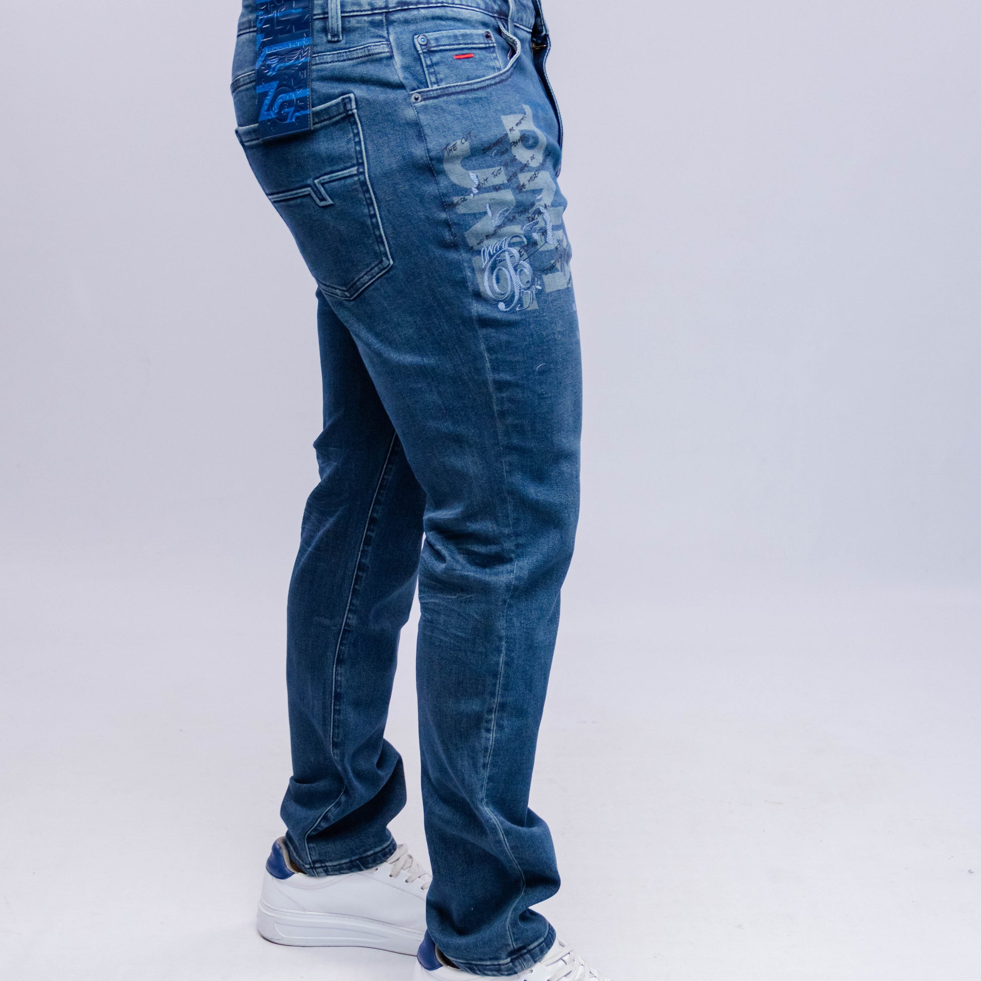 Bogart Script Print Vintage Denim