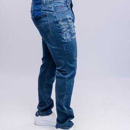 Bogart Script Print Vintage Denim