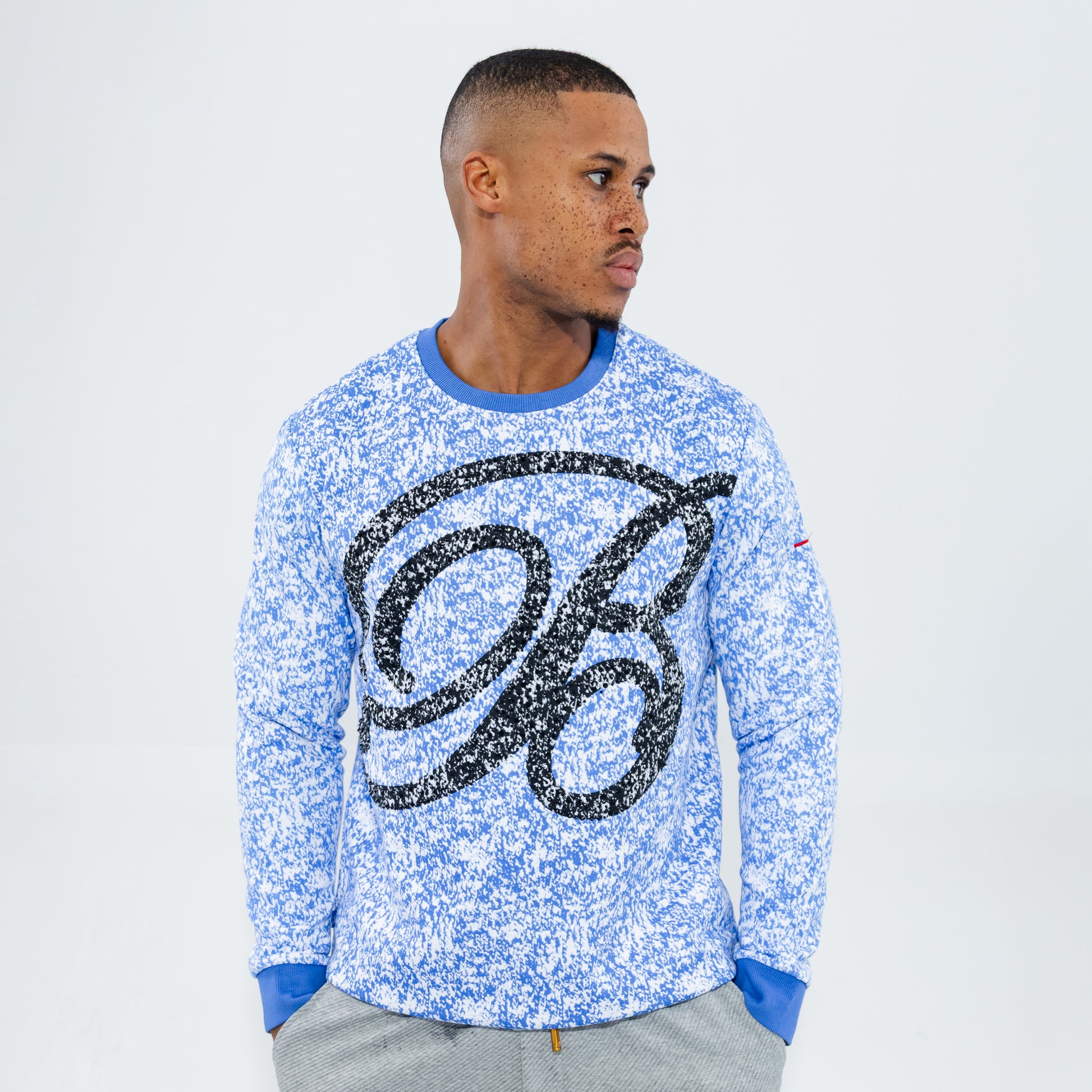 Bogart Heathered Monogram Crew