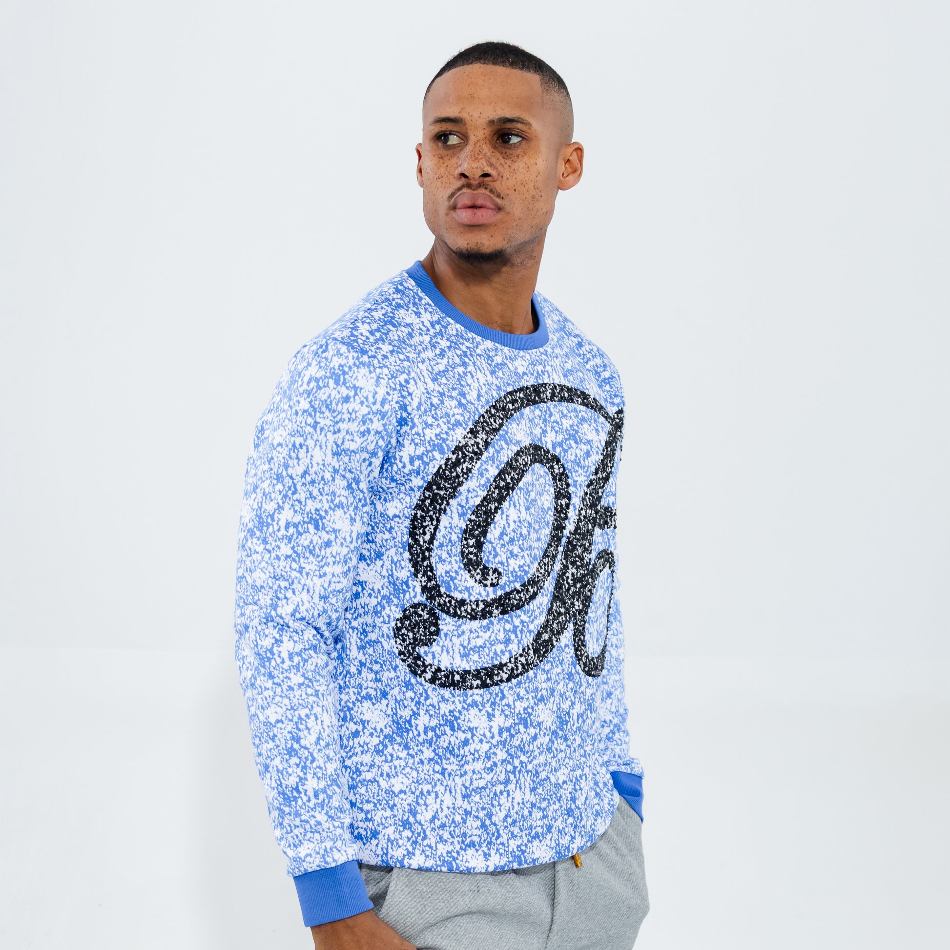Bogart Heathered Monogram Crew