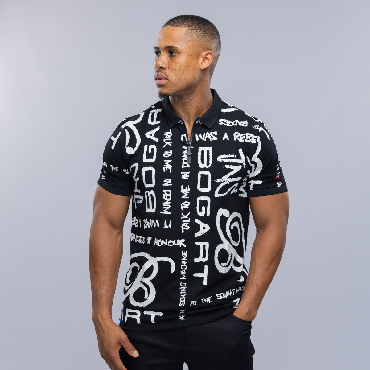 Bogart Manifesto All-Over Print Polo