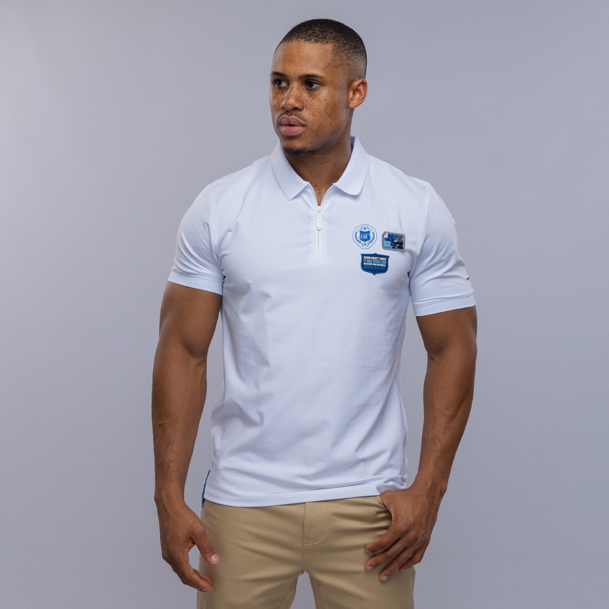 Bogart Explorer Badge Zip Polo