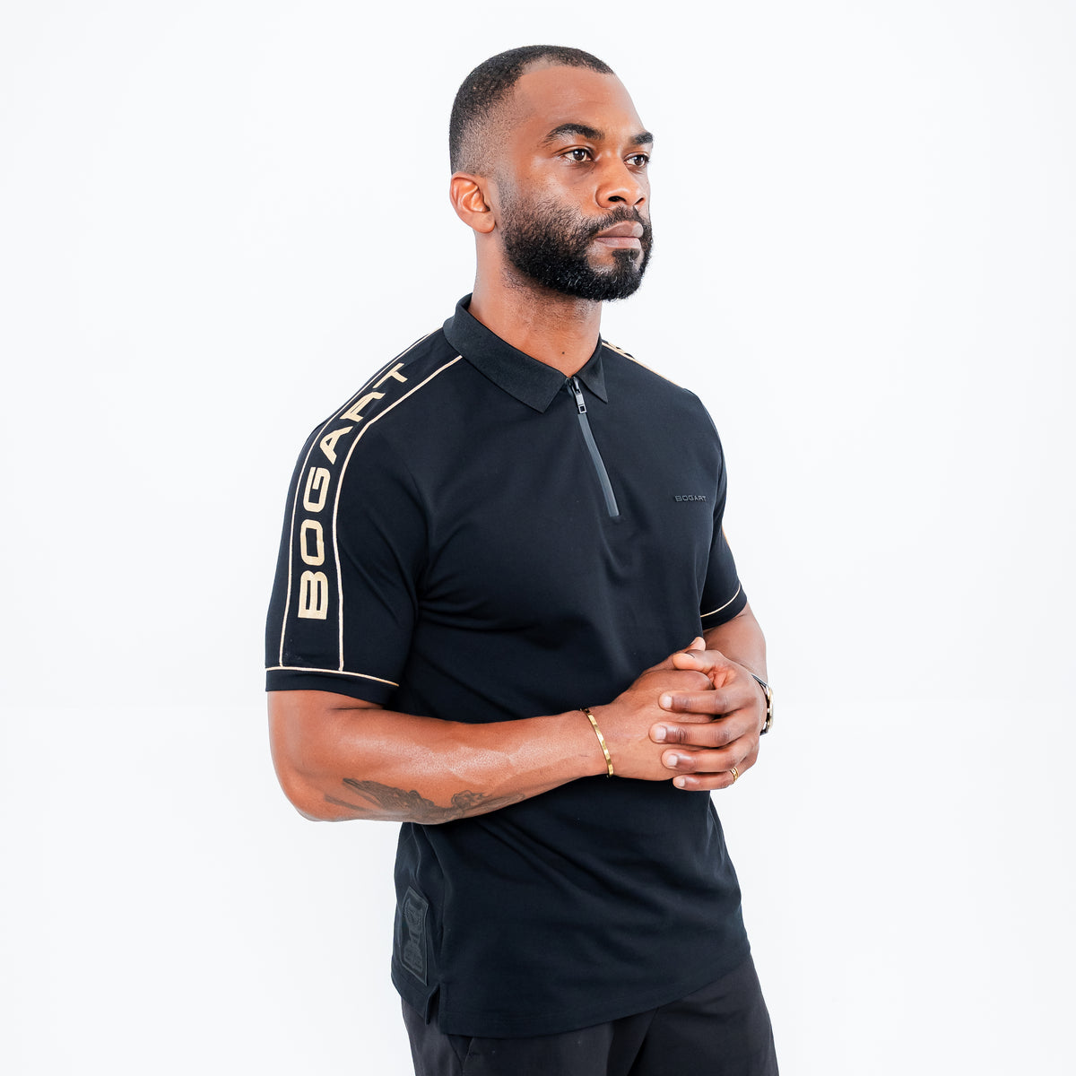 Bogart Gilded Line Zip Polo