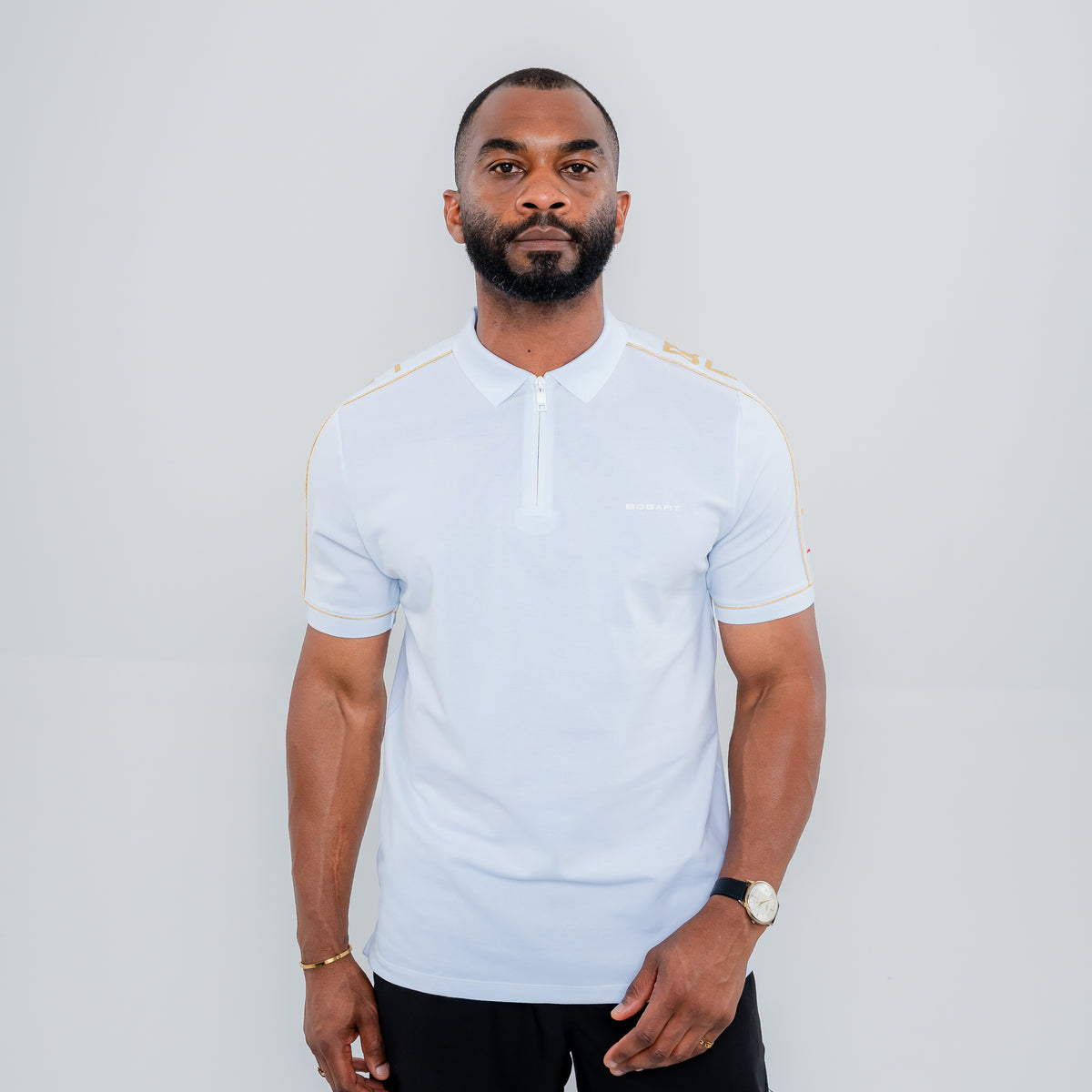 Bogart Gilded Line Zip Polo