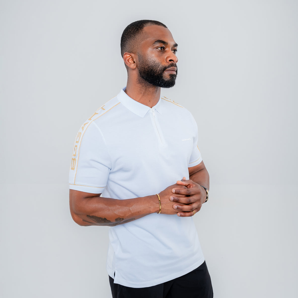 Bogart Gilded Line Zip Polo