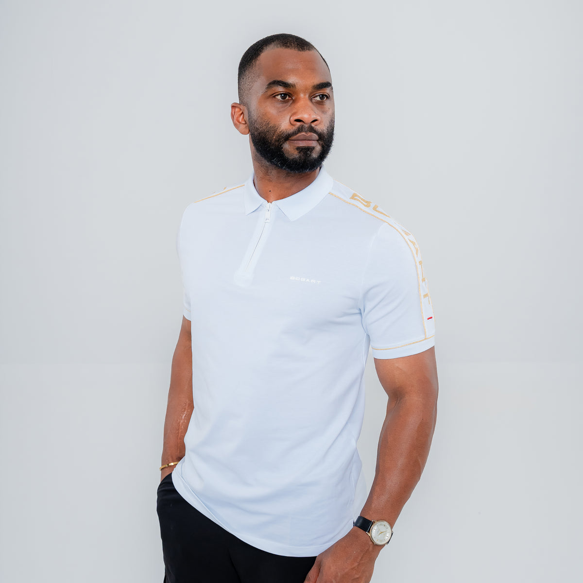 Bogart Gilded Line Zip Polo
