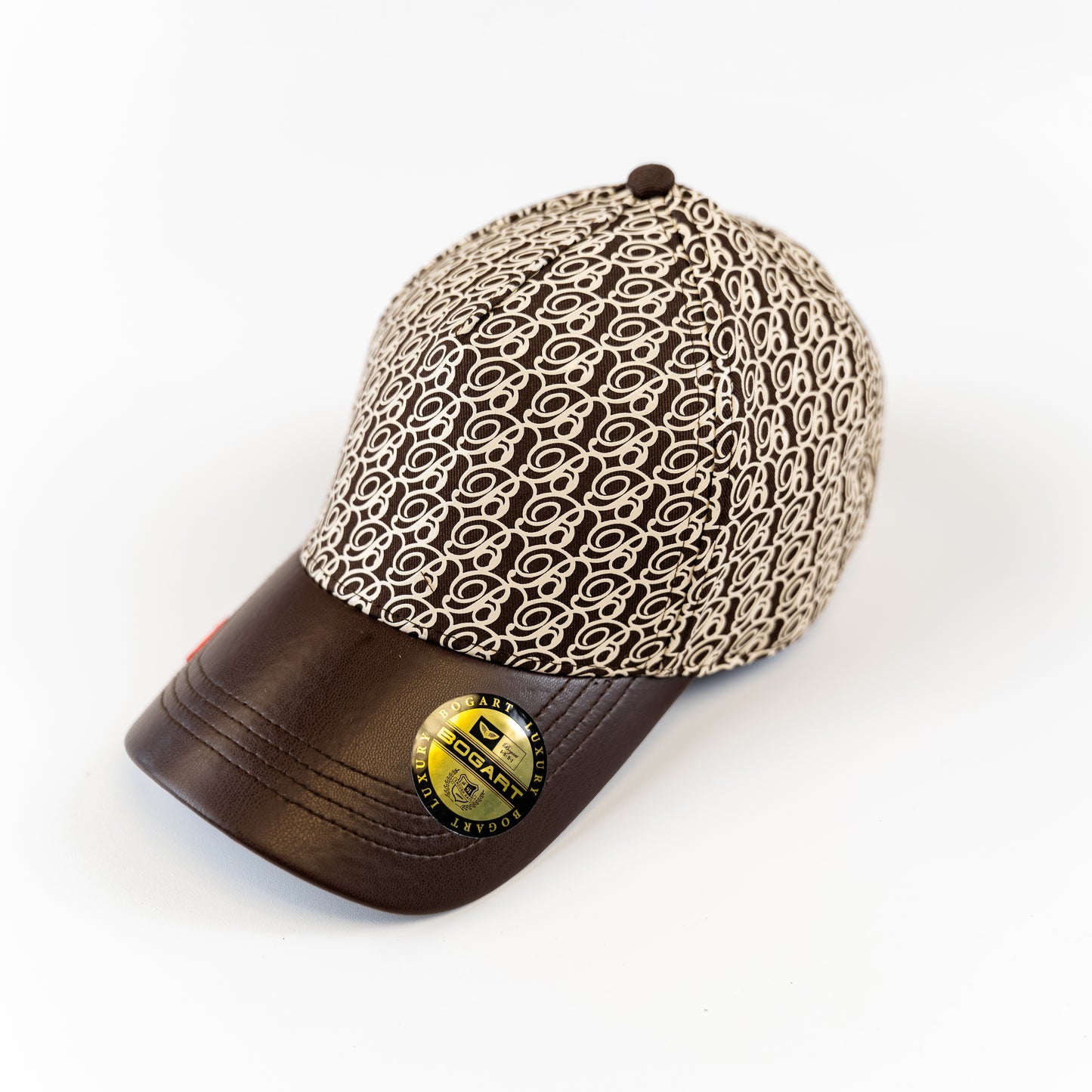 Bogart Monogram Leather-Brim Cap