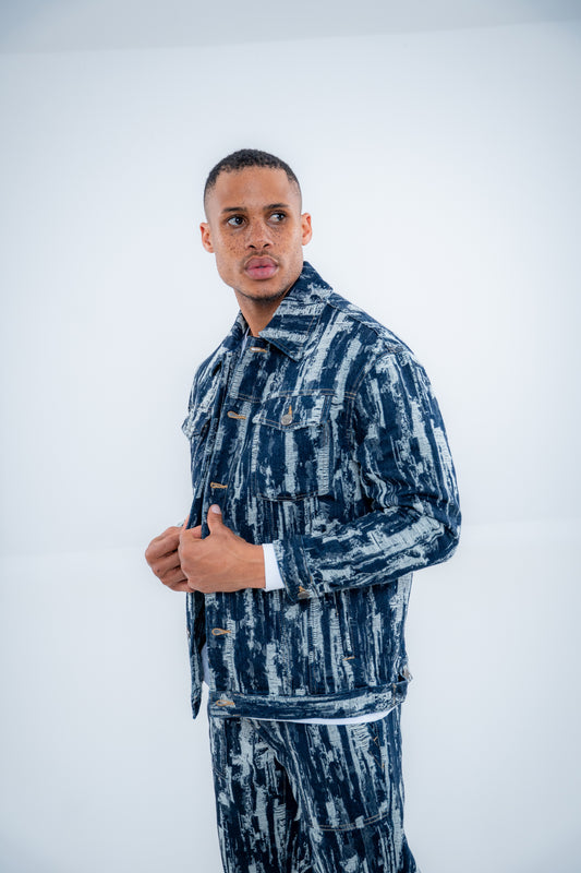 Bogart Indigo Brushstroke Denim Jacket