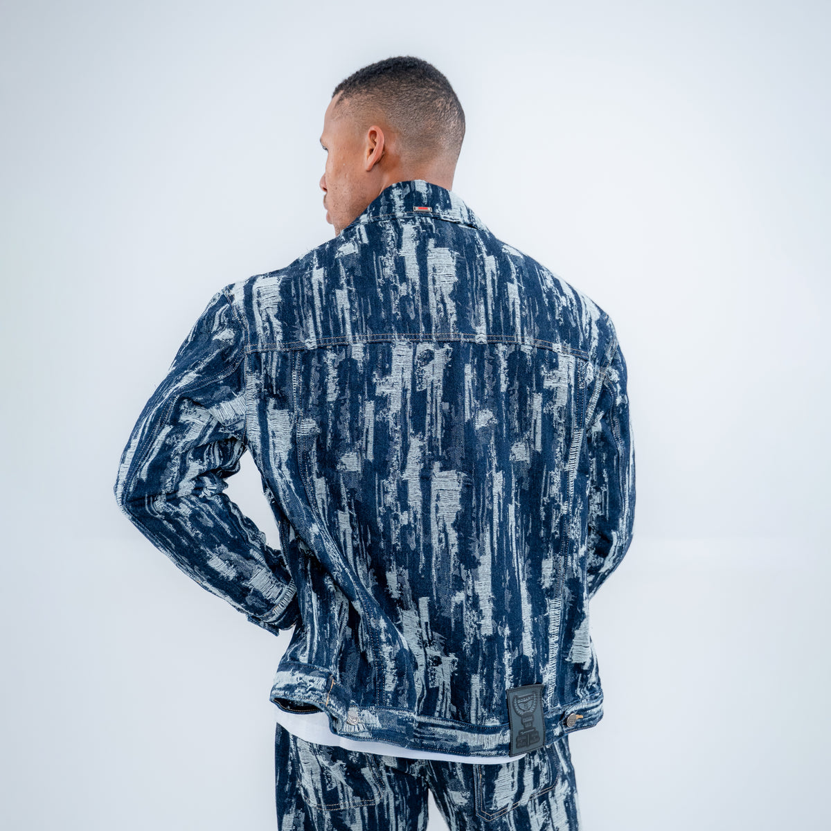 Bogart Indigo Brushstroke Denim Jacket