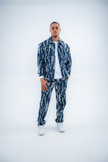 Bogart Indigo Brushstroke Denim Jacket