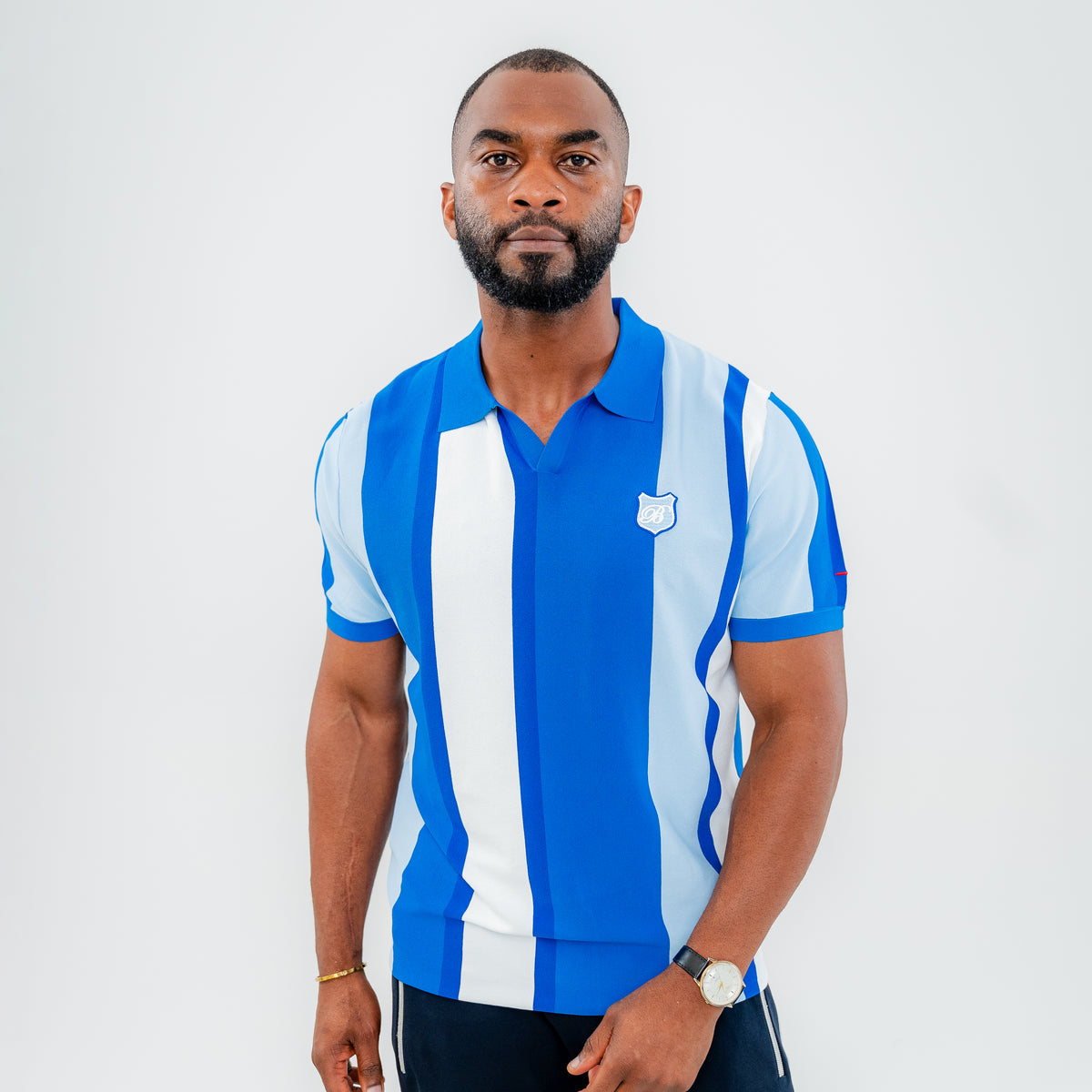 Bogart Varsity Stripe Knit Polo